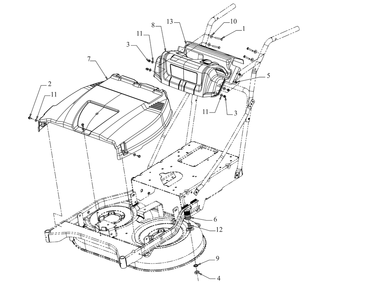 Handle Panel And Covers Diagram and Parts List for CC800 (12AE764B010)(2023) Cub Cadet Lawn Mower